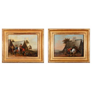 BRASCH VACLAV IGNAC (tchèque / bohème 1708-1761) - Paire de peintures - Armée hongroise