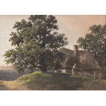 NAVRATIL JOSEF MATEJ (Czechy 1798-1865) - Drzewa w pobliżu wiejskiego domu