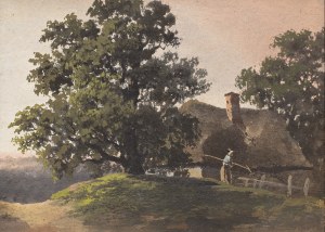 NAVRATIL JOSEF MATEJ (ceco/boemo 1798-1865) - Alberi vicino a una casa di campagna