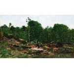 CHITTUSSI ANTONIN (ceco/boemo, francese 1847-1891) - Paesaggio con tronchi