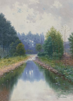 JANSA VACLAV (Czechy 1859-1913) - Ślepe ramię rzeki