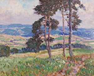 BUBENICEK OTA (Czech / Bohemian 1871-1962) - Landscape with pine trees