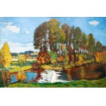 HUDECEK ANTONIN (Czech / Bohemian 1872-1941) - Landscape with a raft (large format)