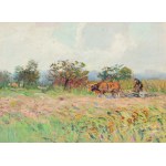 LOLEK STANISLAV (ceco/boemo 1873-1936) - Paesaggio con aratore