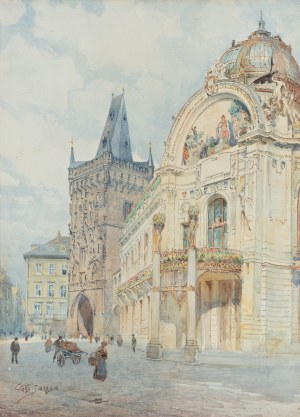 JANSA VACLAV (tchèque / bohème 1859-1913) - Maison municipale à Prague