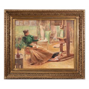 ROYER HENRI (français 1869-1938) - Dans l'atelier