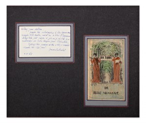 SVABINSKY MAX (Czech / Bohemian 1873-1962) - Design for Ex Libris Dr. Rudolf Neumann and Business Card with a Message from Zuzana Svabinska