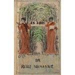 SVABINSKY MAX (Tschechisch / Böhmisch 1873-1962) - Entwurf für Ex Libris Dr. Rudolf Neumann und Visitenkarte mit einer Nachricht von Zuzana Svabinska