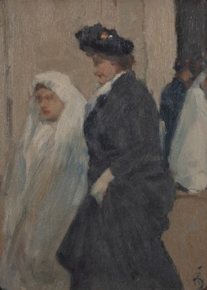 SIMON TAVIK FRANTISEK (tchèque / bohème 1877-1942) - Un jeune communicateur avec une dame