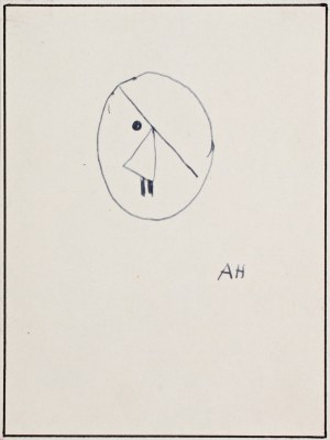 HOFFMEISTER ADOLF (ceco/boemo 1902-1973) - Caricatura e calligrafia di Adolf Hitler