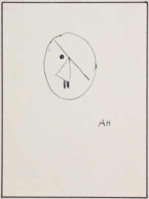 HOFFMEISTER ADOLF (tchèque / bohème 1902-1973) - Caricature et écriture d'Adolf Hitler