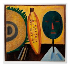 TESINSKY KAREL (tchèque / bohémien 1926-2005) - L'épouvantail dans les champs (nature morte)