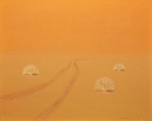 VELCOVSKY JOSEF (tchèque / bohème 1945*) - Footprints in the Sand (Gobi)