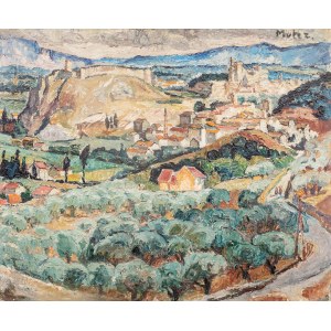 Mela Muter (1876 Warschau - 1967 Paris), Blick auf die Festung des Heiligen Andreas und den Papstpalast in Villeneuveles-Avignon