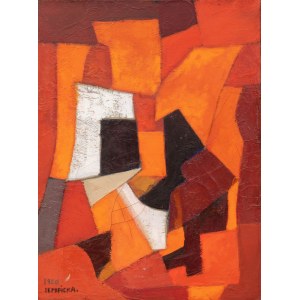 Tamara Lempicka (1898 Warschau - 1980 Cuernavaca), Abstrakte Komposition in Rot und Orange, 1950.