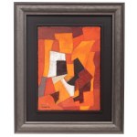 Tamara Lempicka (1898 Varšava - 1980 Cuernavaca), Abstraktná kompozícia v červenej a oranžovej farbe, 1950.