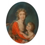Anna Rajecka (przed 1762 Warszawa - 1832 Paryż), Portret damy z dzieckiem