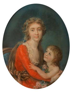 Anna Rajecka (vor 1762 Warschau - 1832 Paris), Bildnis einer Dame mit Kind