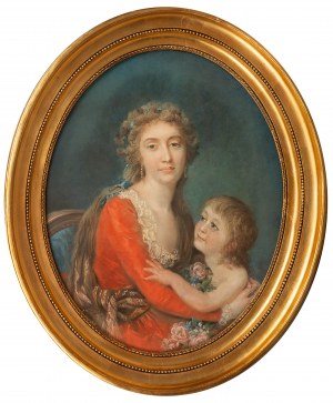 Anna Rajecka (before 1762 Warsaw - 1832 Paris), Portrait of a lady with a child