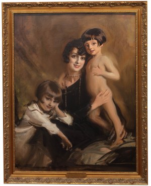 Tadeusz Styka (1889 Kielce - 1954 New York), Portrét Wandy Stykovej so synmi Andrzejom a Juliuszom