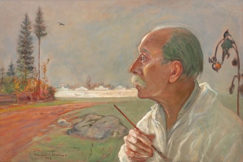 Wlastimil Hofman (1881 Praga - 1970 Szklarska Poręba), Autoportret artysty. Przemijanie, 1958 r.