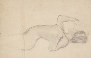 Jan Styka (1858 Lvov - 1925 Roma), Nudo - schizzo per il dipinto 