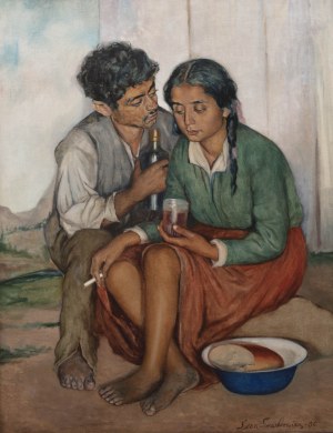 Leon Lewkowicz (1888 Rawa Mazowiecka - 1950 Chimkent/Kasachstan), Zigeunerpaar, 1930.