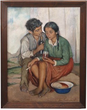 Leon Lewkowicz (1888 Rawa Mazowiecka - 1950 Chimkent/Kasachstan), Zigeunerpaar, 1930.