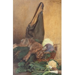 Michal Gorstkin-Wywiórski (1861 Varsovie - 1926 Berlin), Nature morte au lièvre, 1903.