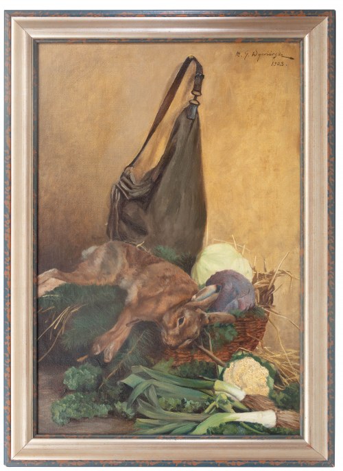 Michał Gorstkin-Wywiórski (1861 Warszawa - 1926 Berlin), Martwa natura z zającem, 1903 r.