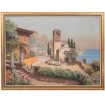 Gottfried Arnegger (1908 Vienne - 1943), Capri. Piazza Umberto