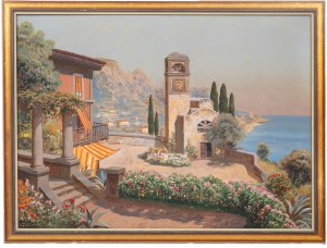 Gottfried Arnegger (1908 Vienne - 1943), Capri. Piazza Umberto