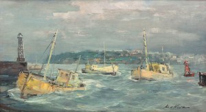 Marian Mokwa (1889 Malary - 1987 Sopot), Return of the cutters from the sea