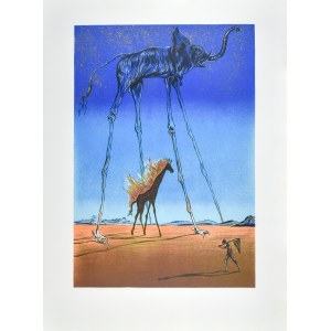 Salvador DALI (1904-1989), Hořící žirafa a vesmírný slon