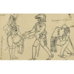 Stanislaw KAMOCKI (1875-1944), Soldiers of the Napoleonic army, sketches, ca.1894