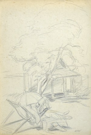Wojciech WEISS (1875-1950), Landschaft mit einer Figur auf einem Liegestuhl, 1920