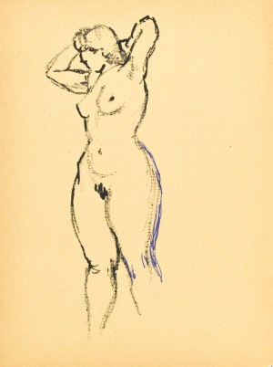 Ludwik MACIĄG (1920-2007), Nu d'une femme debout, les mains levées derrière la tête