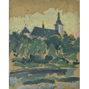 Józef PIENIĄŻEK (1888-1953), Widok na wieże kościelne