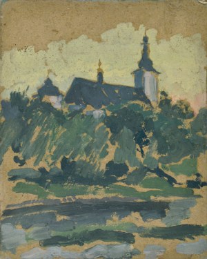 Józef PIENIĄŻEK (1888-1953), Vue des tours de l'église