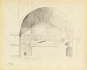 Eugène ZAK (1887-1926), Niche avec pierre tombale, 1904