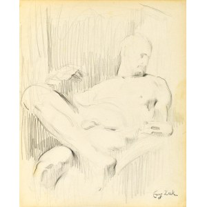 Eugene ZAK (1887-1926), Náčrt Michelangelovej sochy Súmrak z hrobky Lorenza Medicejského [Florencia], 1904