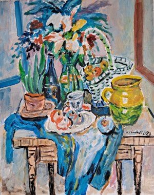Krzysztof Chrobot, Still life with table, 2021.