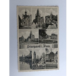 POSTKARTE STARGARD SZCZECIN, STARGRAD IN POMMERN, 8 ANSICHTEN