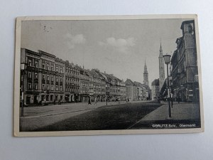 POCZTÓWKA ZGORZELEC, GORLITZ, RYNEK, OBERMARKT, ZNACZEK, STEMPEL, PIECZĄTKA