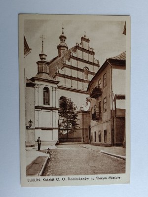 CARTE POSTALE LUBLIN, ÉGLISE OO DOMINKANÓW, VIEILLE VILLE, AVANT-GUERRE