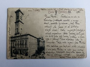 POHLEDNICE LVOV LEMBERG, DLOUHÁ ADRESA, RADNICE, 1899, ZNÁMKA, RAZÍTKO