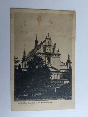 POSTKARTE LEŻAJSK, KLOSTER DER BERNARDINER MÖNCHE, BOCHNIA, BRIEFMARKE, VORKRIEGSZEIT