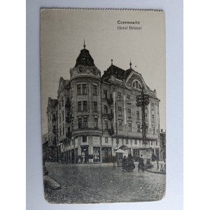 POCZTÓWKA CZERNIOWCE, CZERNOWITZ HOTEL BRISTOL, PRZEDWOJENNA 1912 R, UKRAINA