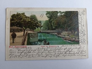 POSTCARD BAD KREUZNACH, LONG ADDRESS PRE-WAR 1902, RIVER BOAT