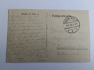 POSTCARD VILLAGE, PRE-WAR, STRASSE H, ECKE 6, STAMP, 1918